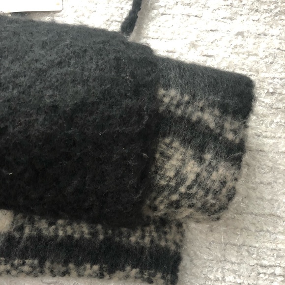 🆕NWT FREE PEOPLE GEMINI Plaid blanket Camel Black - Picture 6 of 9